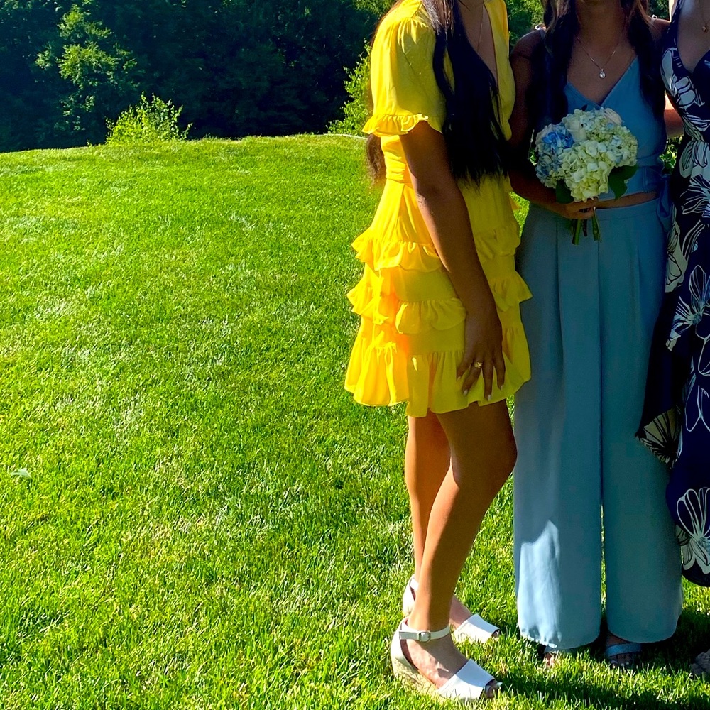 Lulus Mini Yellow Ruffle Dress